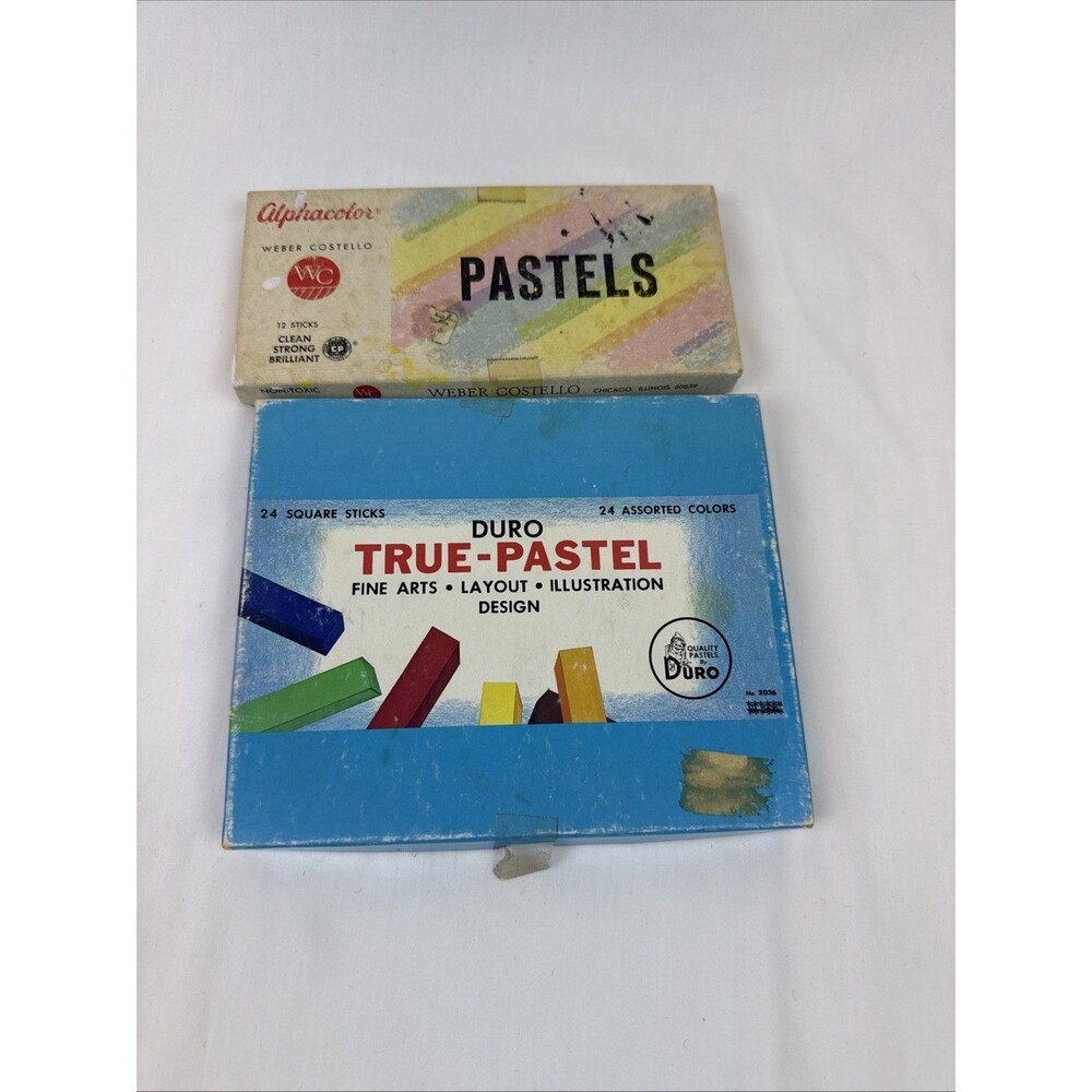 Vintage Soft Pastels By Weber Costello (12ct) And Duro (24ct) Quality Pastels